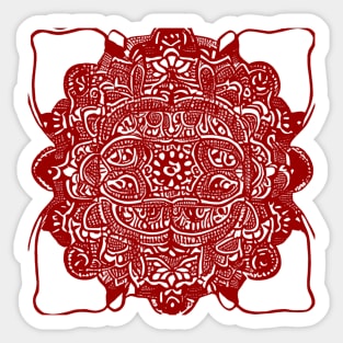 Paisley Print - Crimson Aesthetic Sticker